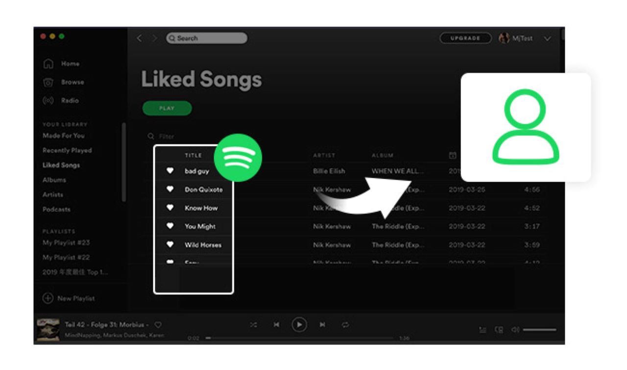 Hvordan overføre en Spotify-spilleliste til en annen konto